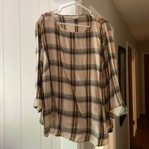 EUC Soft Plaid J.Jill Flannel Tunic